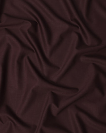 قماش صوف إيطالي سادة من نوع سوبر 150 بلون عنابي للبدلات، 150 سم، إيطاليا - D24700