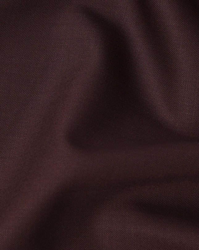 Burgundy Solid Italian Super 150's Blended Wool Suiting Fabric, 150 Cms, Italy-D24700