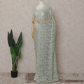 French Chantilly Lace Saree Piece - Sage Green