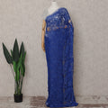 Royal Sapphire Blue French Chantilly Lace Saree Piece