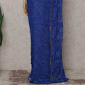 Royal Sapphire Blue French Chantilly Lace Saree Piece