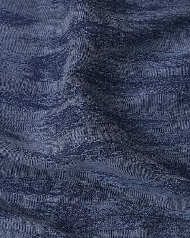 قماش كوبرو مستدام ذو ملمس أزرق مصنوع من مادة بيمبيرج، عرض 150 سم، اليابان - D25006