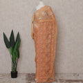 Sunset Orange French Chantilly Lace Saree