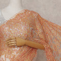 Sunset Orange French Chantilly Lace Saree
