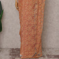 Sunset Orange French Chantilly Lace Saree