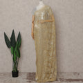 French Chantilly Lace Saree Piece - Antique Gold