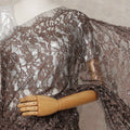 Coffee Brown Premium French 2Tone Chantilly Lace Saree with Stone Work, Width 110 Cms, 5.5 Mtrs, France-D25584