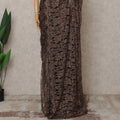 Coffee Brown Premium French 2Tone Chantilly Lace Saree with Stone Work, Width 110 Cms, 5.5 Mtrs, France-D25584