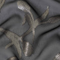 Slate Grey Floral Silk Chiffon 110cm
