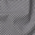 Black and White Gingham Check Italian Blended Cotton Shirting Fabric, 150 Cms, Italy-D24942