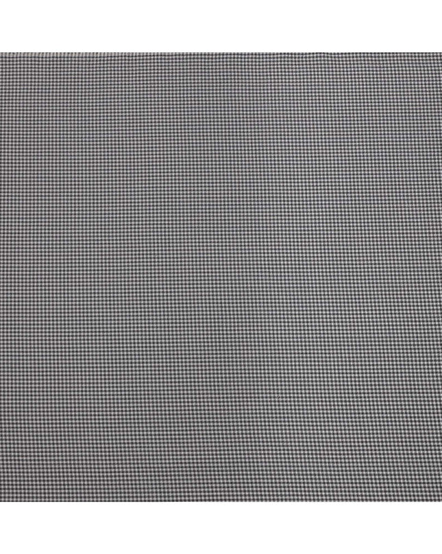 White Grey with Plaid Design Premium Italian Pure Linen Fabric, 150 Cms, Italy-D25409