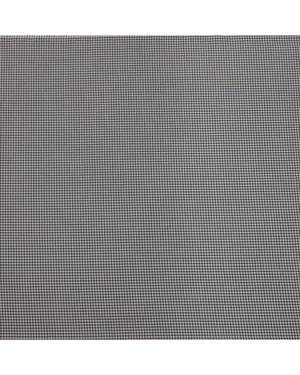 Black and White Gingham Check Italian Blended Cotton Shirting Fabric, 150 Cms, Italy-D24942