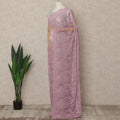 Pink Premium French Chantilly Saree Lace with Stone Work 5.5 Mtrs Length, Width 110 Cms and Made in France-D27183