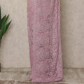 Pink Premium French Chantilly Saree Lace with Stone Work 5.5 Mtrs Length, Width 110 Cms and Made in France-D27183