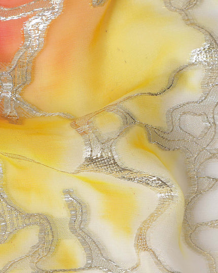 Multicolor Crack Silk Chiffon Garbasaar 2 Meter Piece