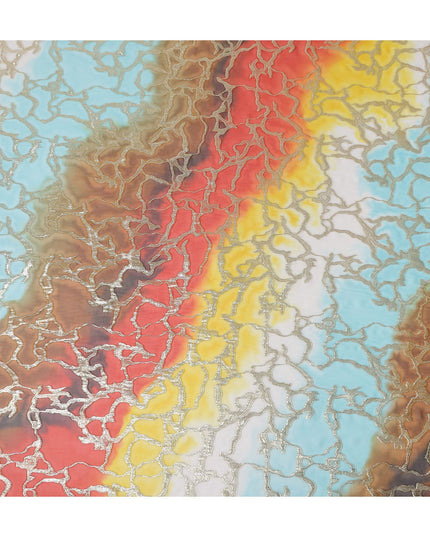 Multicolor Crack Silk Chiffon Garbasaar 2 Meter Piece