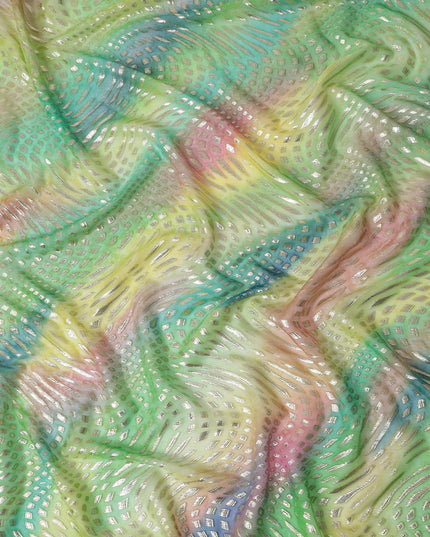 Multicolor Geometric Silk Chiffon Garbasaar 2 Meter