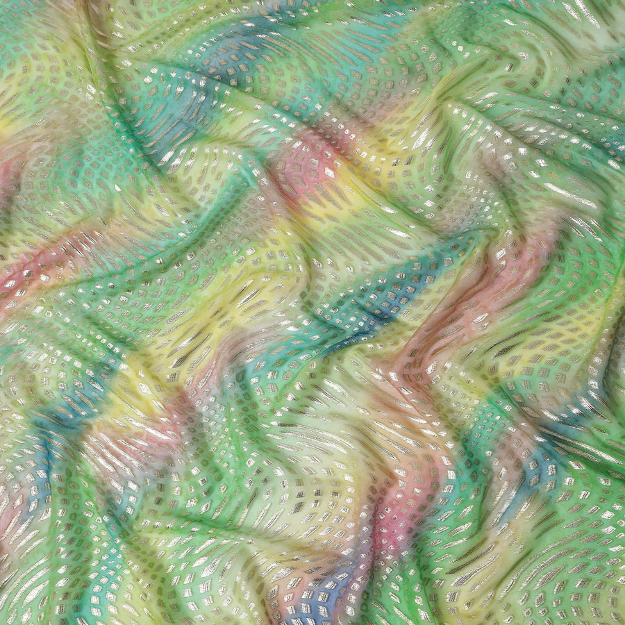Multicolor Geometric Silk Chiffon Garbasaar 2 Meter