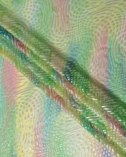 Multicolor Geometric Silk Chiffon Garbasaar 2 Meter