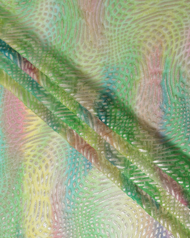 Multicolor Geometric Silk Chiffon Garbasaar 2 Meter