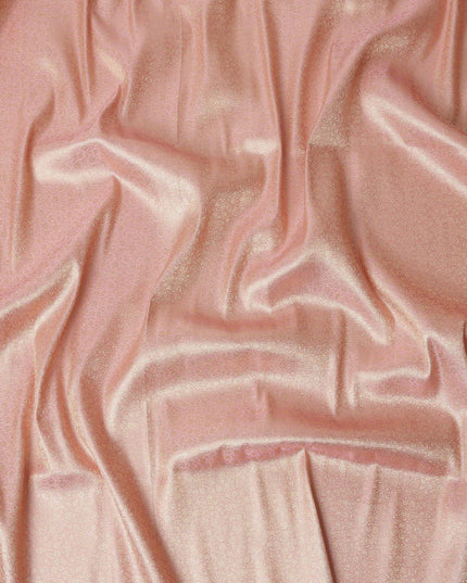 Rose Pink Self Design Synthetic Brocade Fabric 110cm