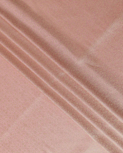 Rose Pink Self Design Synthetic Brocade Fabric 110cm