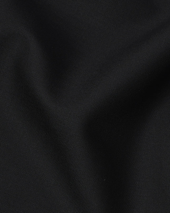 Pure Black Solid Premium Super 130's All Wool Suiting Fabric 150 Cms Width 4.0 Mtrs Italy-D24958 Regal Fabrics
