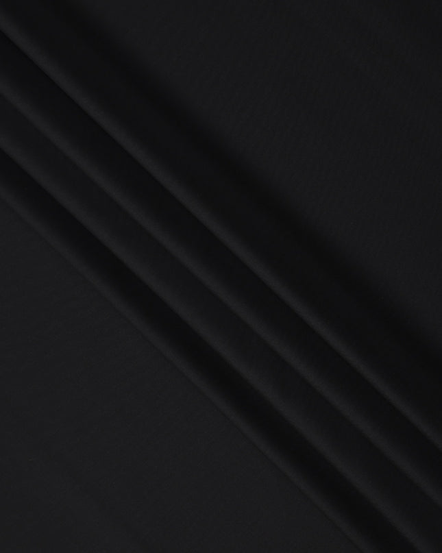 Pure Black Solid Premium Super 130's All Wool Suiting Fabric 150 Cms Width 4.0 Mtrs Italy-D24958 Regal Fabrics