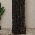 Black Premium French Chantilly Saree Lace with Stone Work 5.5 Mtrs Length, Width 110 Cms and Made in France-D27184