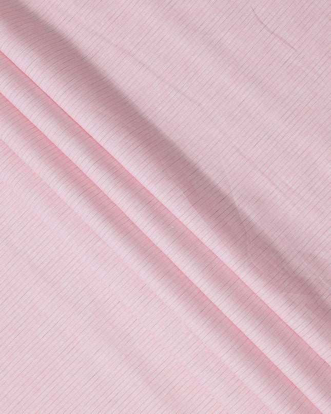 قماش كتان نقي فاخر مخطط باللون الوردي، 150 سم، الهند - D25159