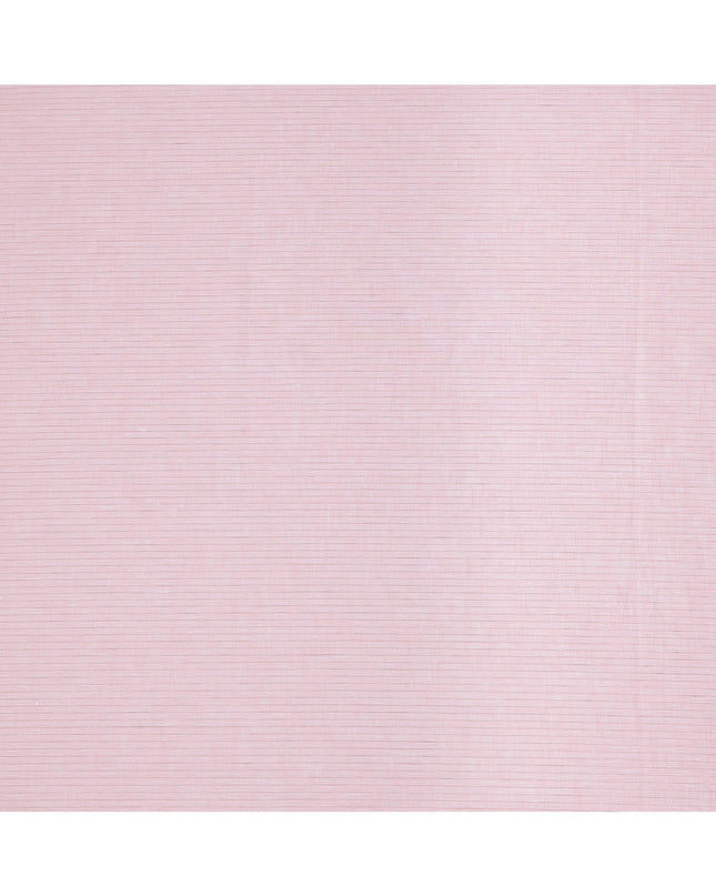 قماش كتان نقي فاخر مخطط باللون الوردي، 150 سم، الهند - D25159