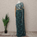 Teal Green Premium French Chantilly Lace Saree Fabric 5.5 Mtrs with 110 Cms Width – Imported from France-D25646