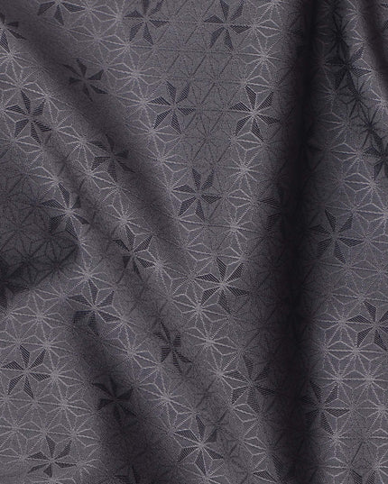 قماش قمصان سويسري فاخر رمادي اللون، مصنوع من القطن بنسبة 100%، بنقوش هندسية، عرض 150 سم، صنع في سويسرا - D25030