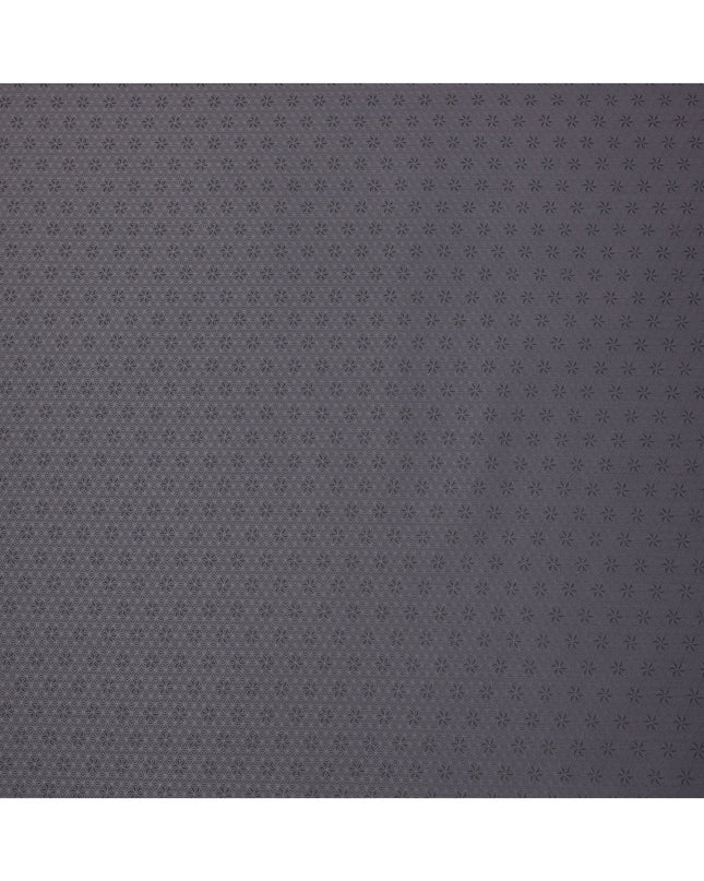 Grey Premium Swiss 100% Cotton Shirting Fabric with Geometric Pattern, Width 150 Cms, Made in Switzerland-D25030