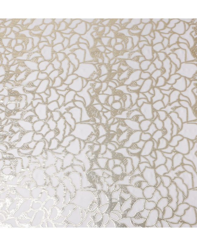 White Burnout Silk Chiffon Garbasaar 2 Meter Piece
