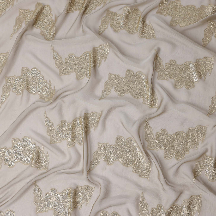 Ivory Gold Fransawi Silk Garbasaar 110cm