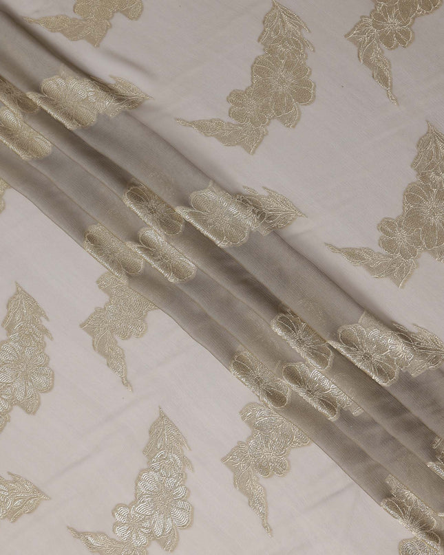 Ivory Gold Fransawi Silk Garbasaar 110cm