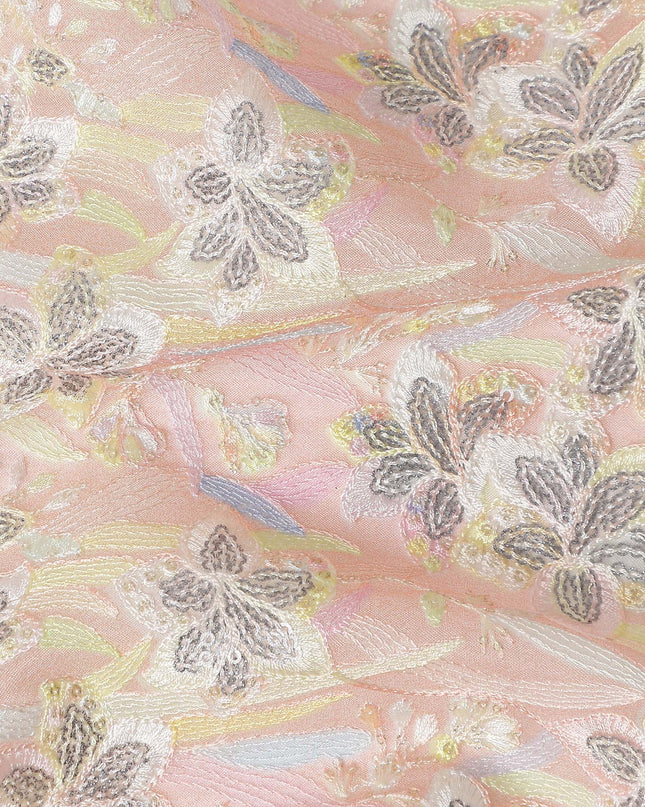 Blush Pink Pure Tussar Silk Fabric 110cm