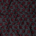 Black Floral Embroidered Cotton Voile Fabric 110cm