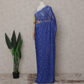 French Chantilly Lace Saree Piece - Sapphire Blue