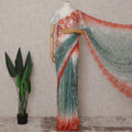 Coral Sage Ombre Lace Saree Piece