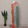 Coral Sage Ombre Lace Saree Piece