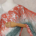 Coral Sage Ombre Lace Saree Piece