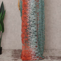 Coral Sage Ombre Lace Saree Piece