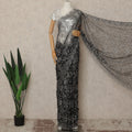 Black Metallic French Chantilly Saree Lace Elegant Floral Net Design 5.5 Mtrs Length 110 Cms Width Premium Soft Sheer Fabric France Origin-D28906 Regal Fabrics
