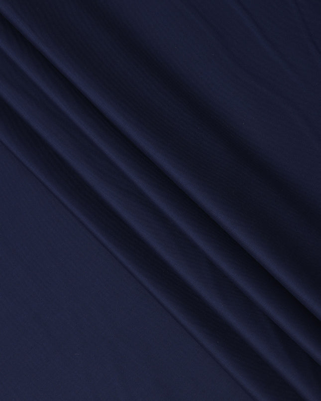 Navy Blue Solid Italian Super 150's Blended Wool Suiting Fabric, 150 Cms, Italy-D24697