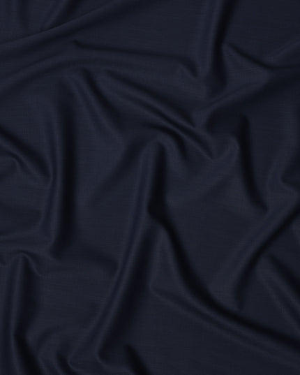 Navy Blue Solid Italian Wool Suiting Fabric, 150 Cms, Italy-D25136