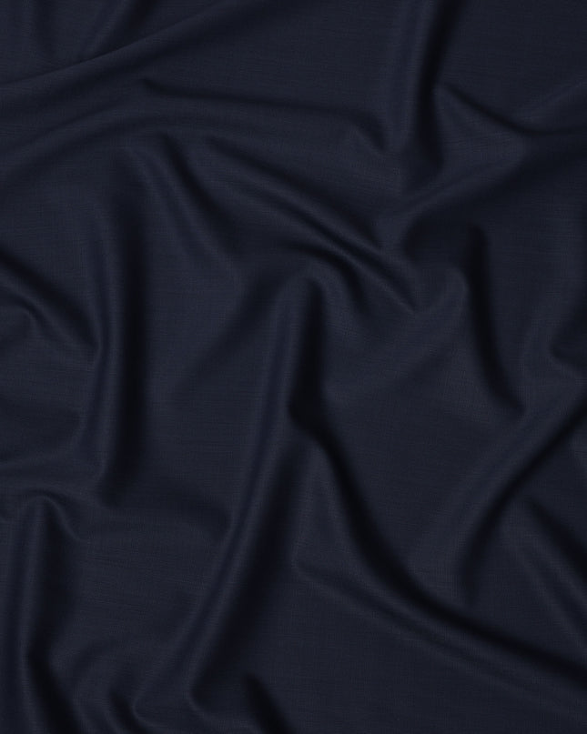 Navy Blue Solid Italian Wool Suiting Fabric, 150 Cms, Italy-D25136