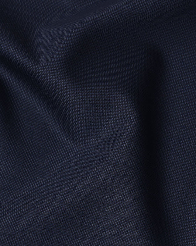 Navy Blue Solid Italian Wool Suiting Fabric, 150 Cms, Italy-D25136