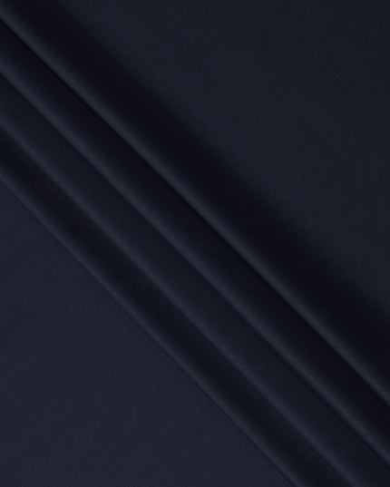 Navy Blue Solid Italian Wool Suiting Fabric, 150 Cms, Italy-D25136